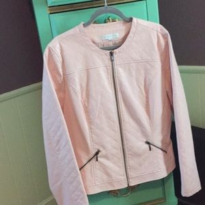 Pink faux leather jacket